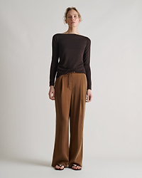 Easy-Silk Pleat Trouser - Toffee