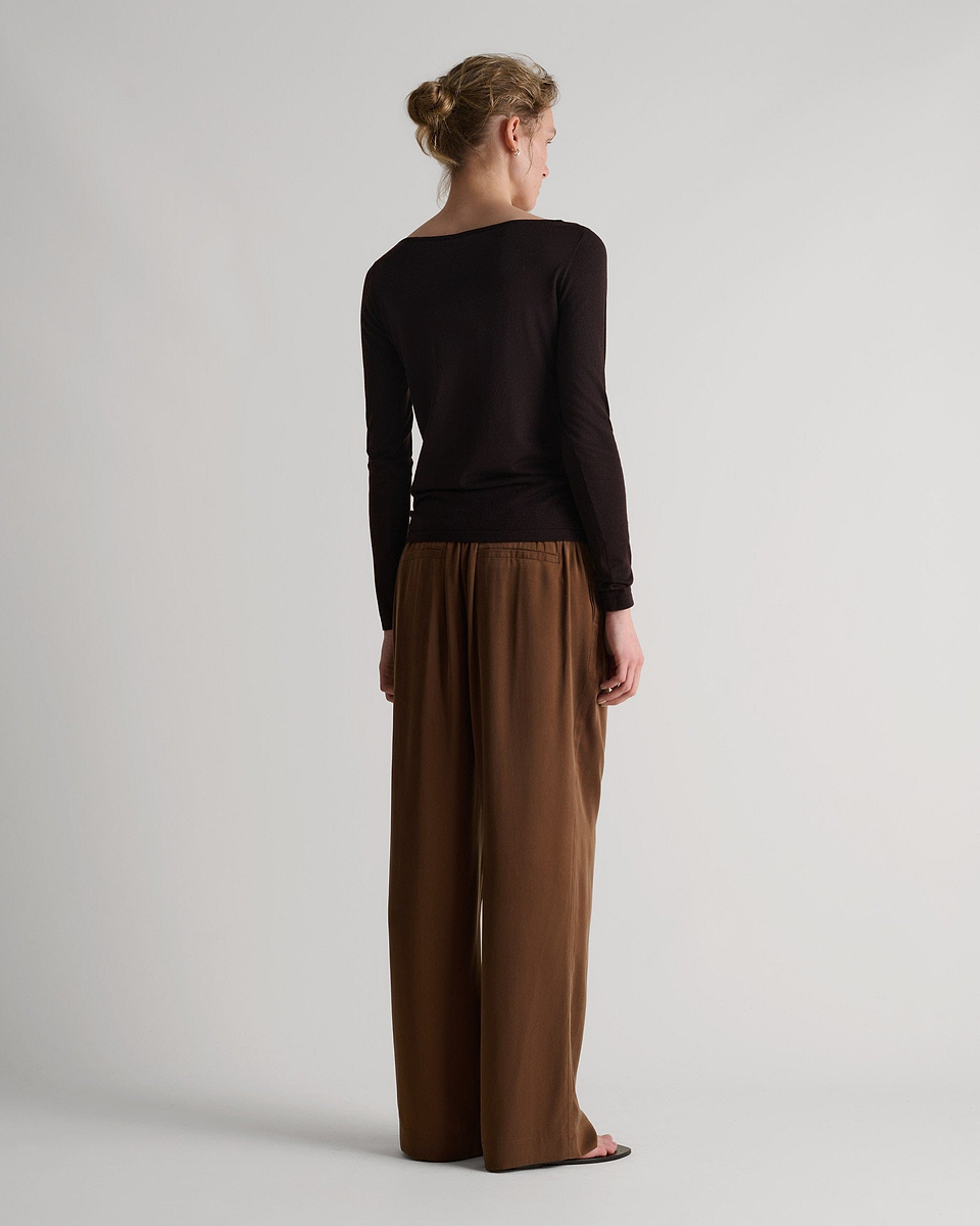 Easy-Silk Pleat Trouser - Toffee