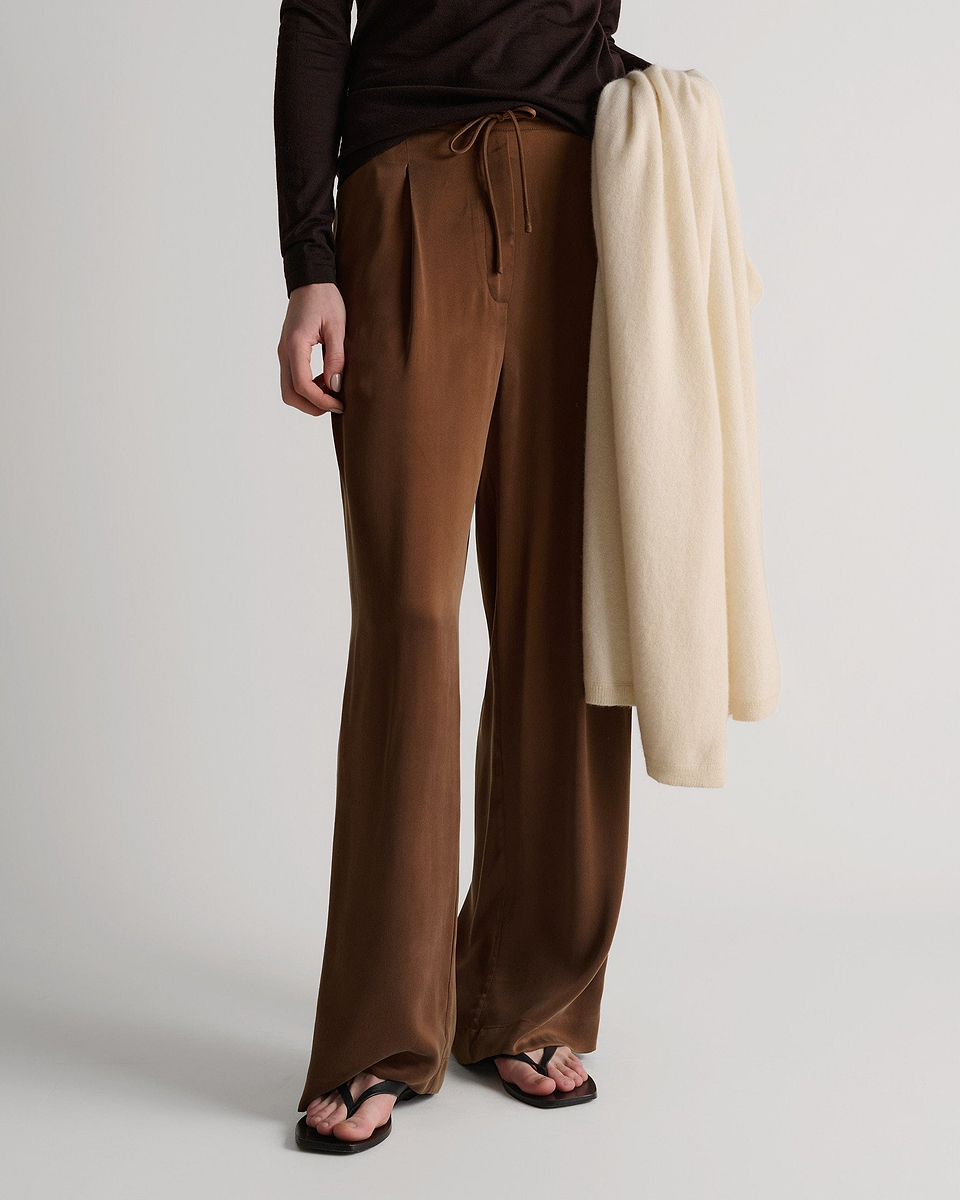 Easy-Silk Pleat Trouser - Toffee