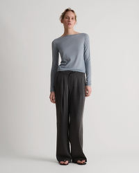 Easy-Silk Pleat Trouser - Washed Black