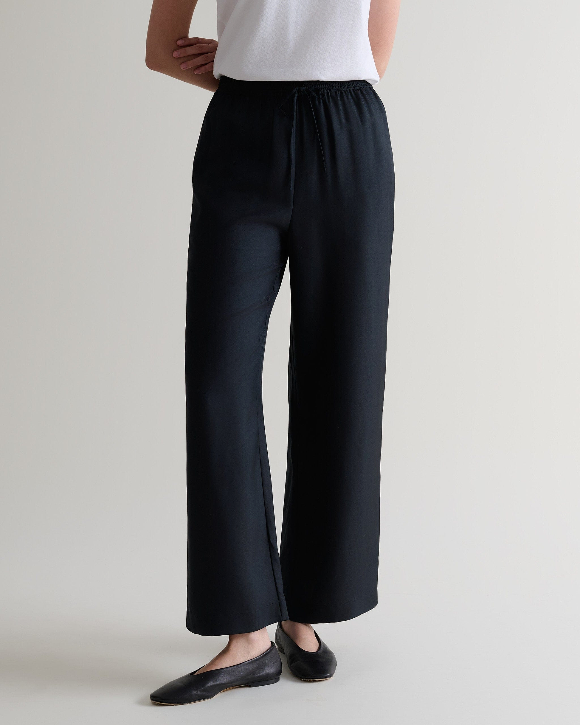 Women's Easy-Silk Wide-Leg Trouser - Black