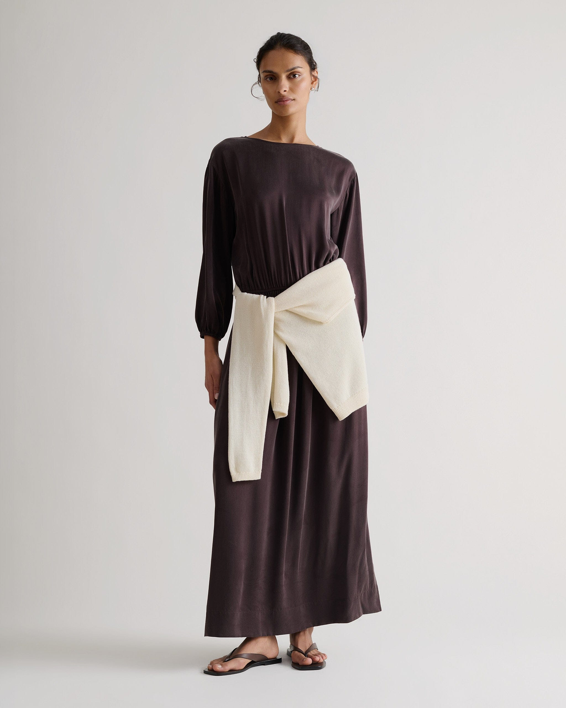 Women's Gathered Waist Easy-Silk Dress