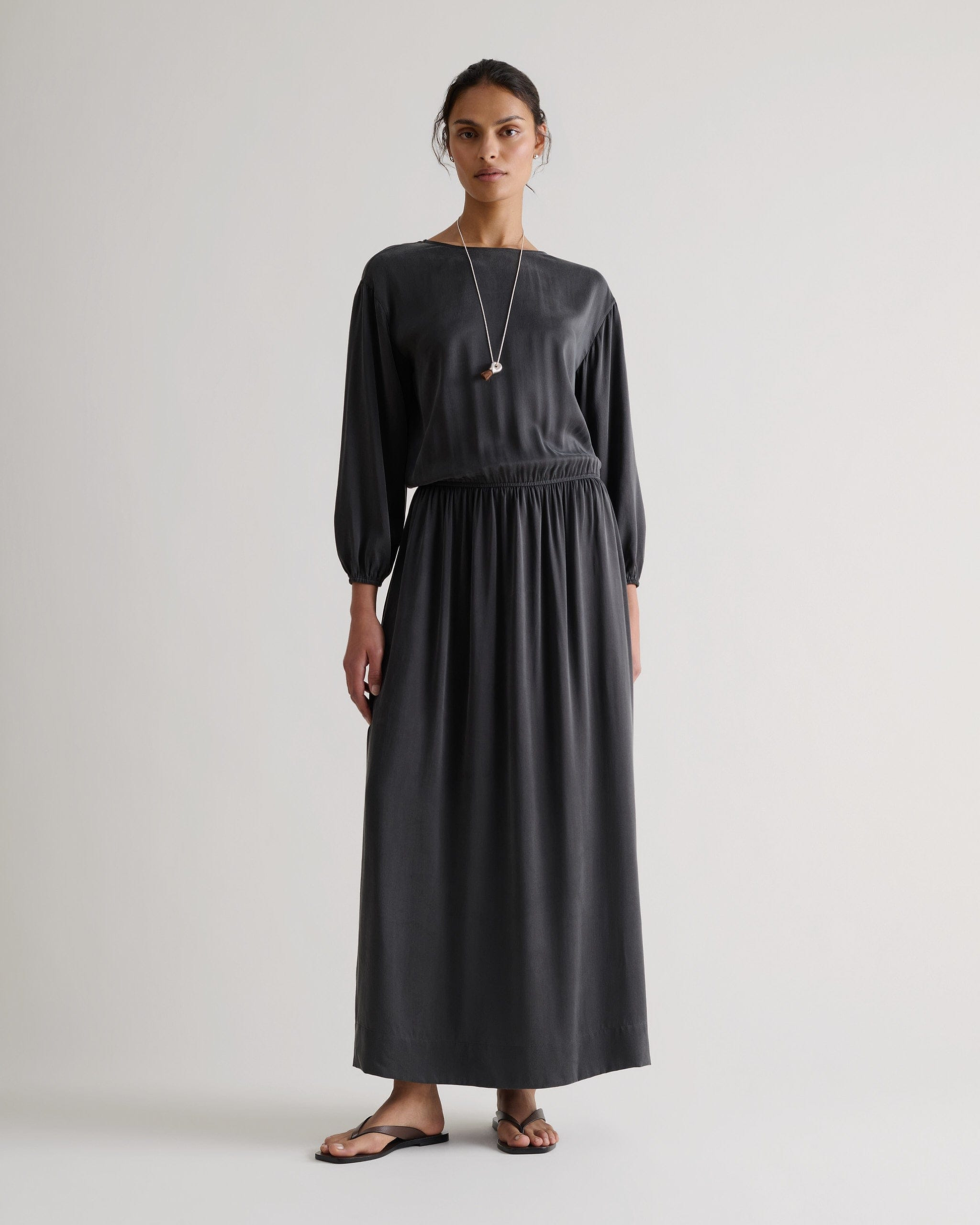 Women's Gathered Waist Easy-Silk Dress