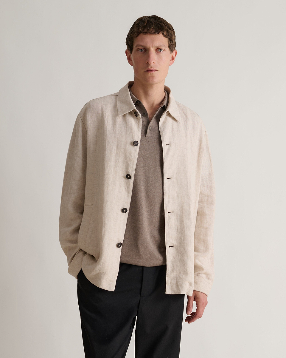 Men's European Flaxª Linen Relaxed Suit Jacket - Natural