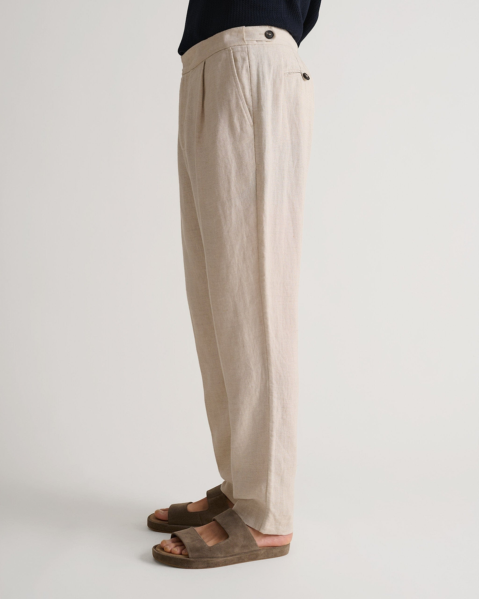 Men's European Flaxª Linen Suit Trousers - Natural