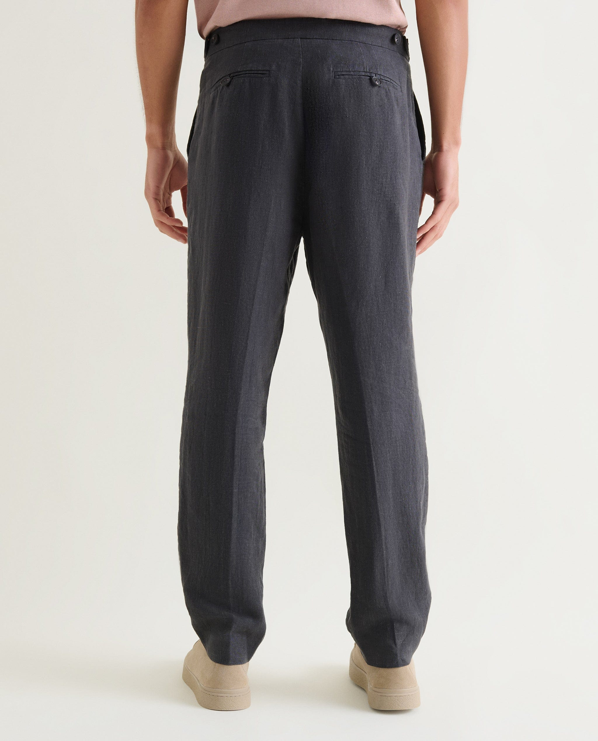 Men's European Flaxª Linen Suit Trousers - Smoke