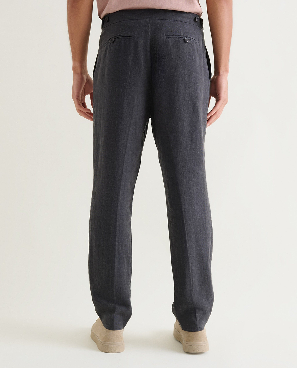 Men's European Flaxª Linen Suit Trousers - Smoke