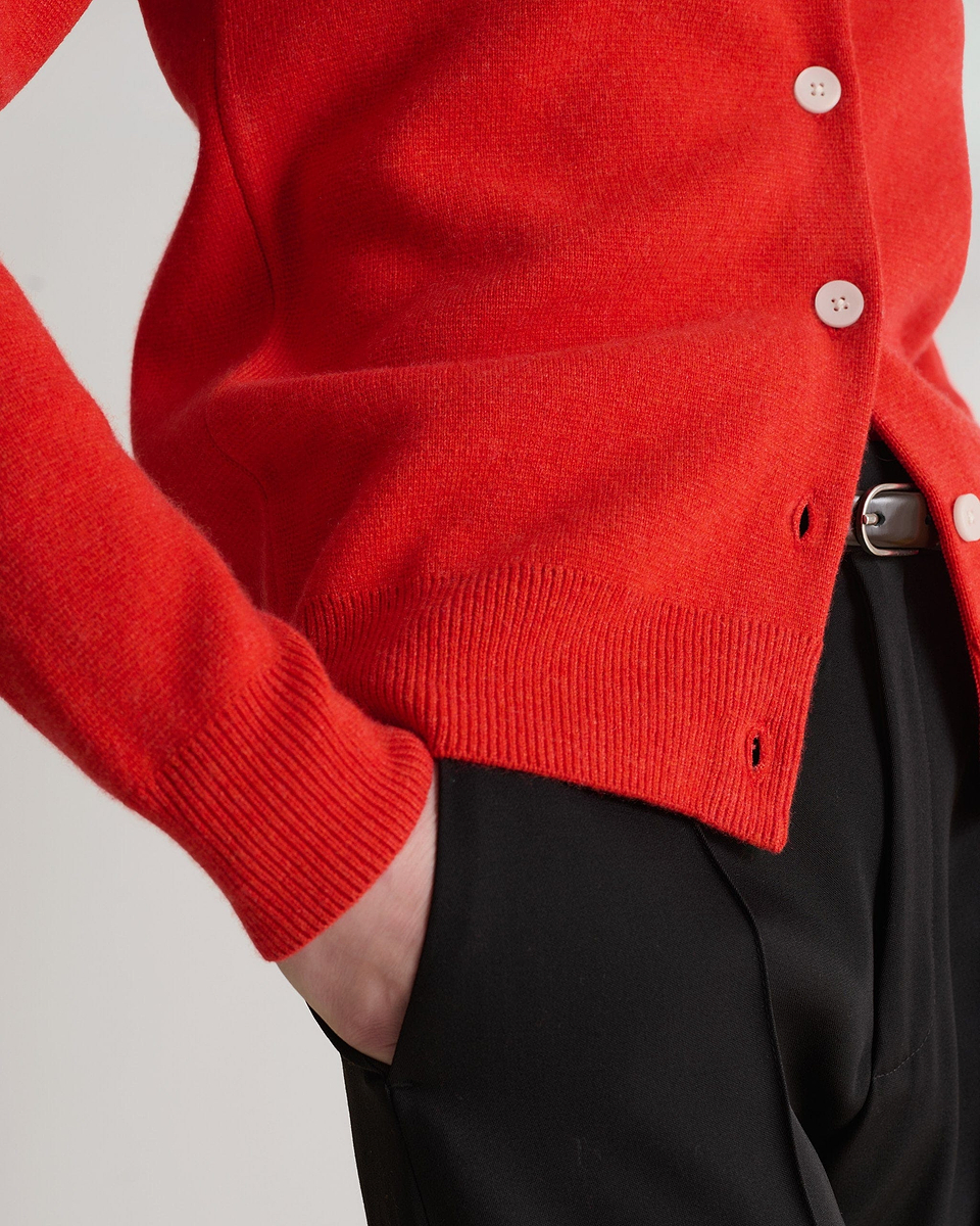 Women's Finest Cashmere Knit Jacket - Poppy
