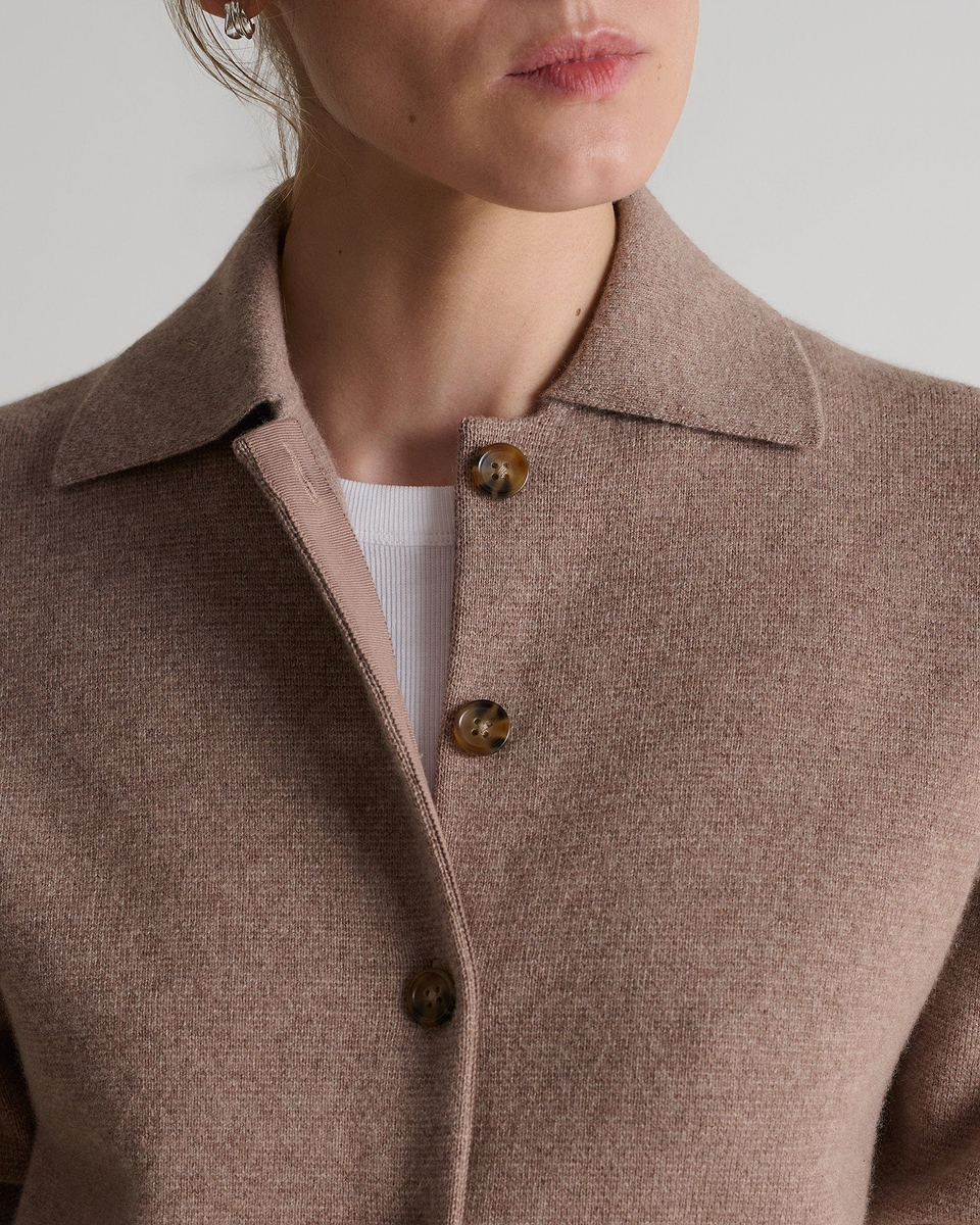 Women's Finest Cashmere Knit Jacket - Toast