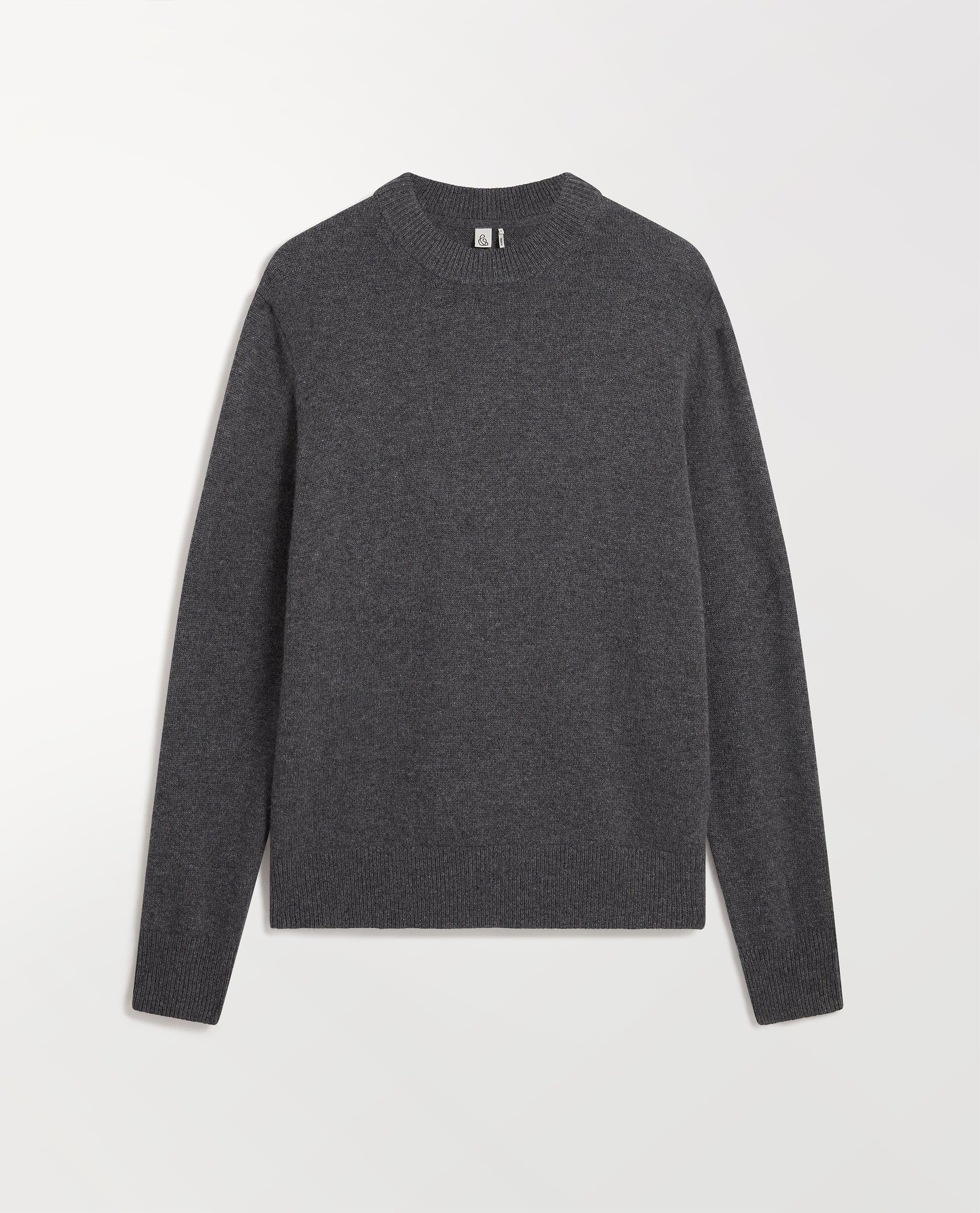 Men's Finest Cashmere Mid-Weight Crew Neck Jumper - Graphite