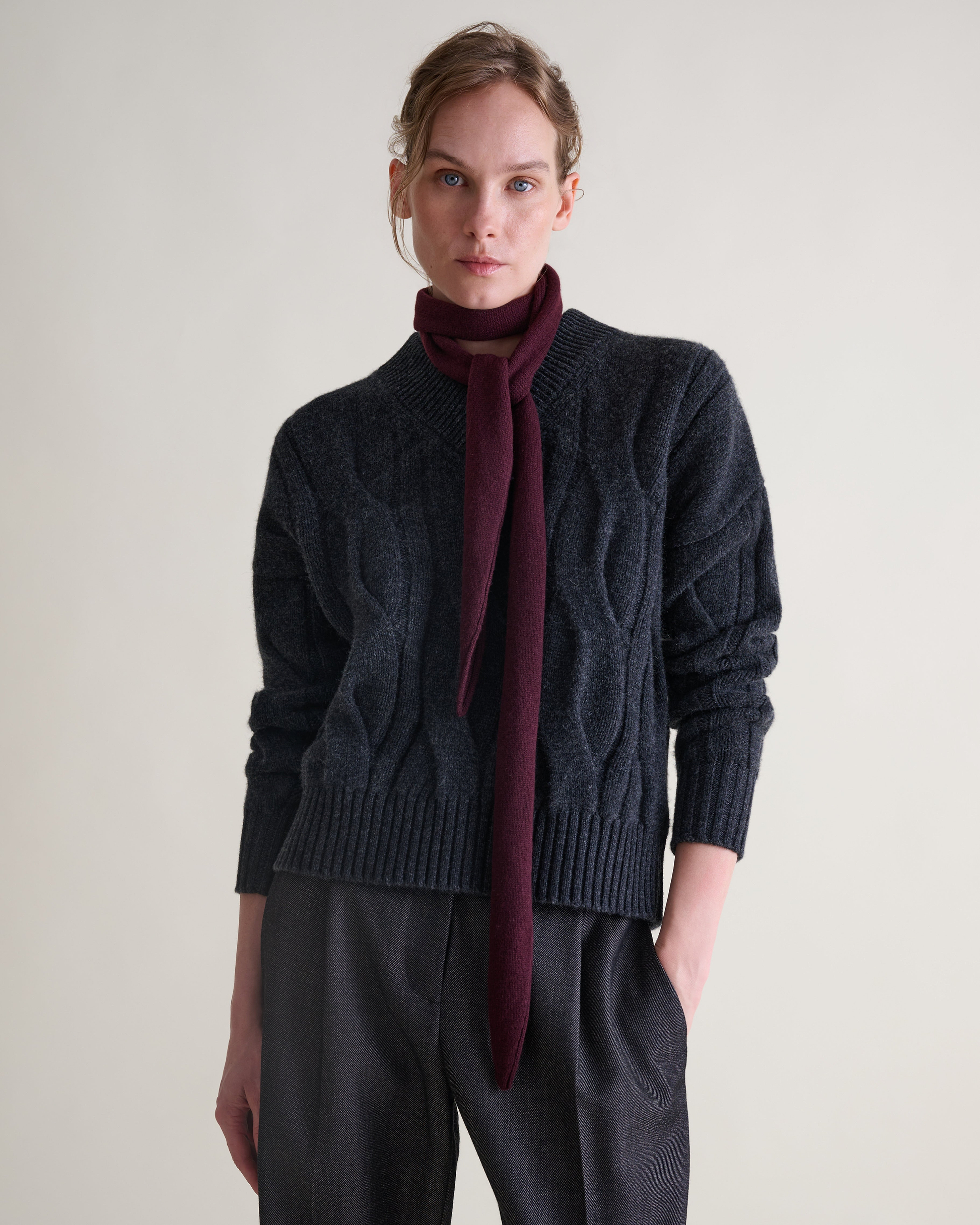 Finest Cashmere Skinny Scarf - Oxblood