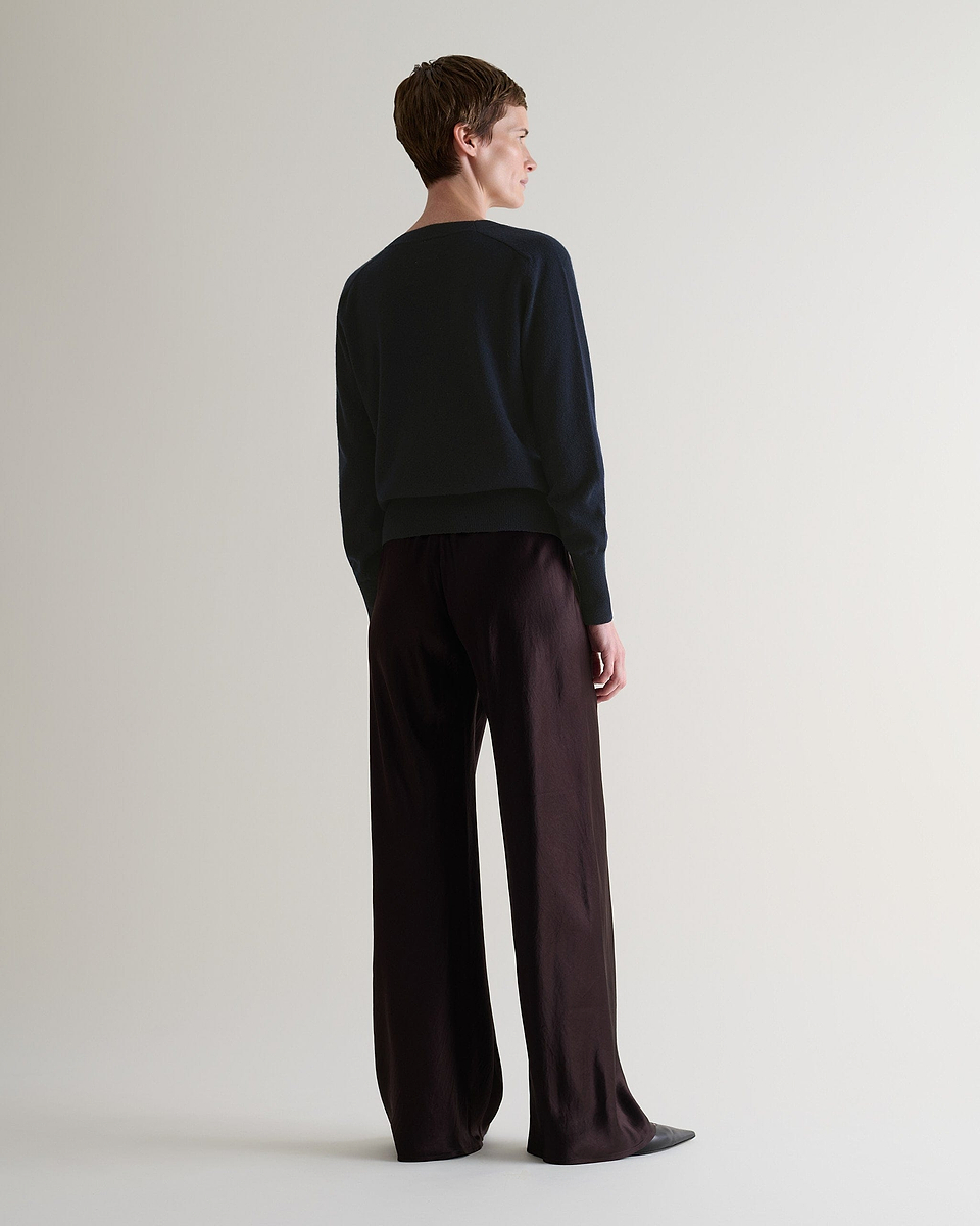 Women's Finest Cashmere Blouson Cardigan - Indigo