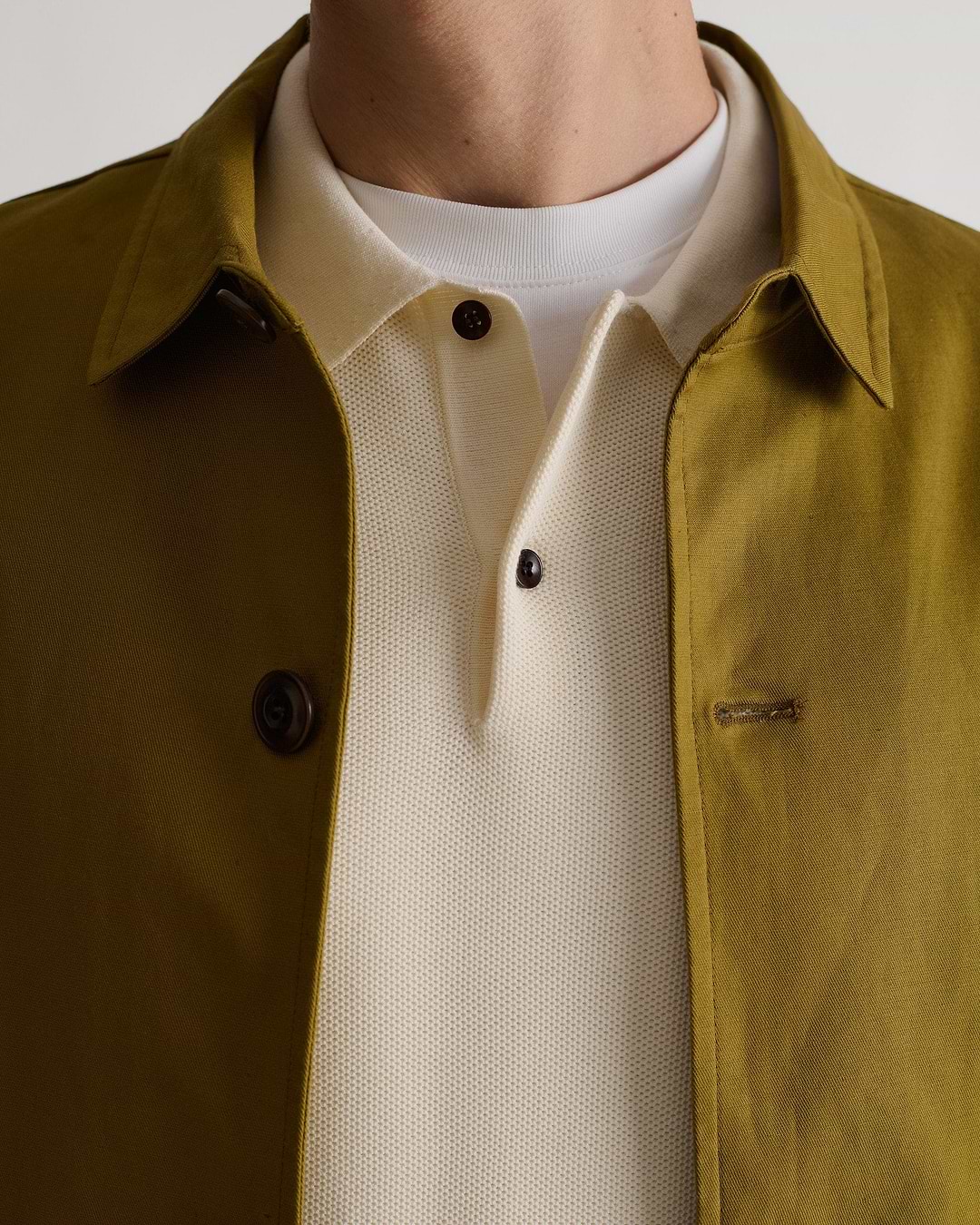 Men's French Linen Bomber Jacket - Olive