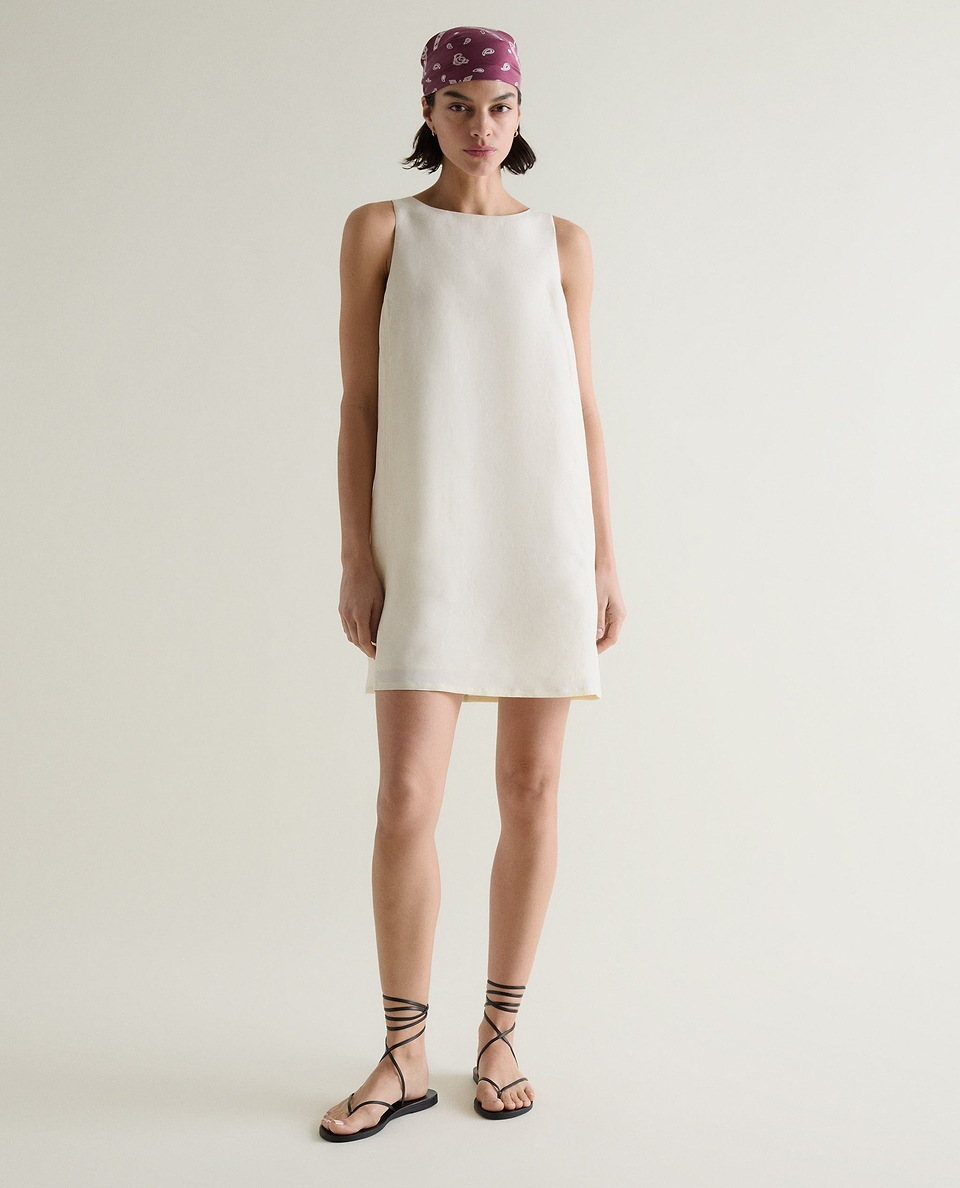 Women's Future-Linen Classic Mini Dress - Buttermilk