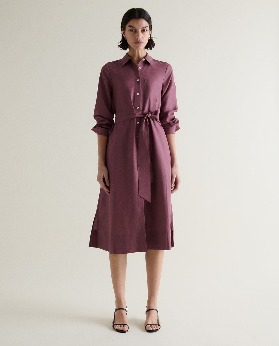 Women's Future-Linen Shirt Dress - Smoky Lilac