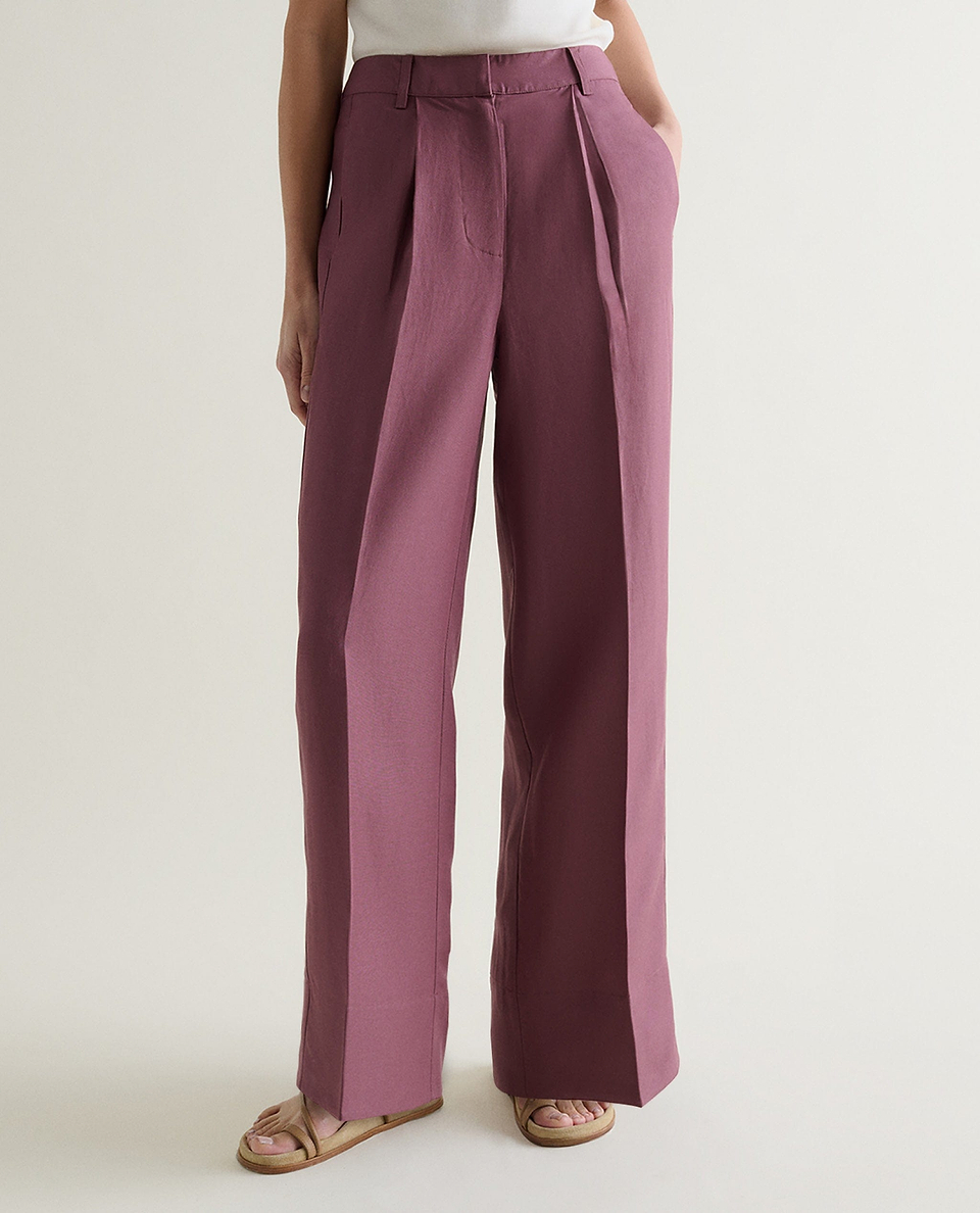 Women's Future-Linen Wide-Leg Trouser - Smoky Lilac