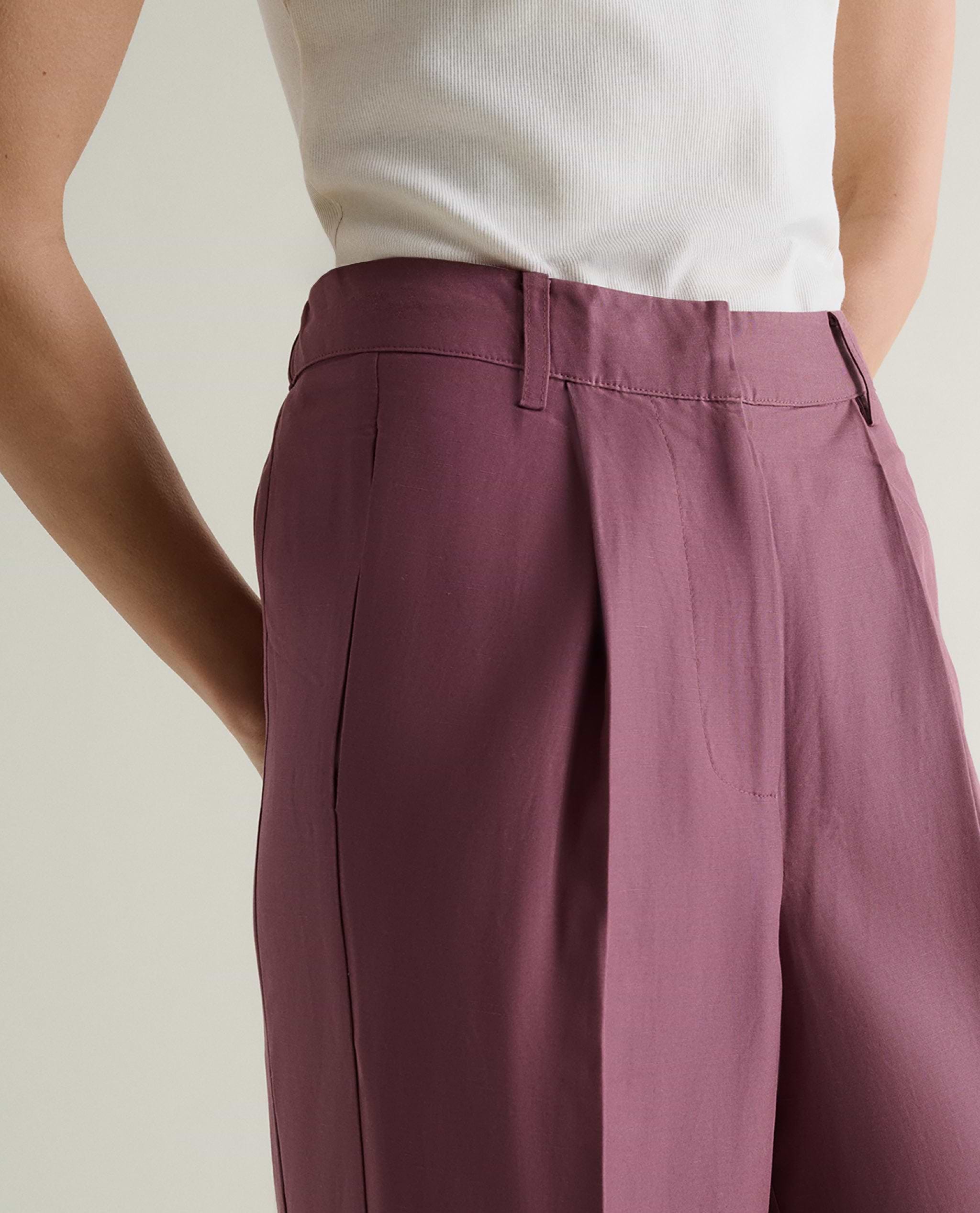 Women's Future-Linen Wide-Leg Trouser - Smoky Lilac