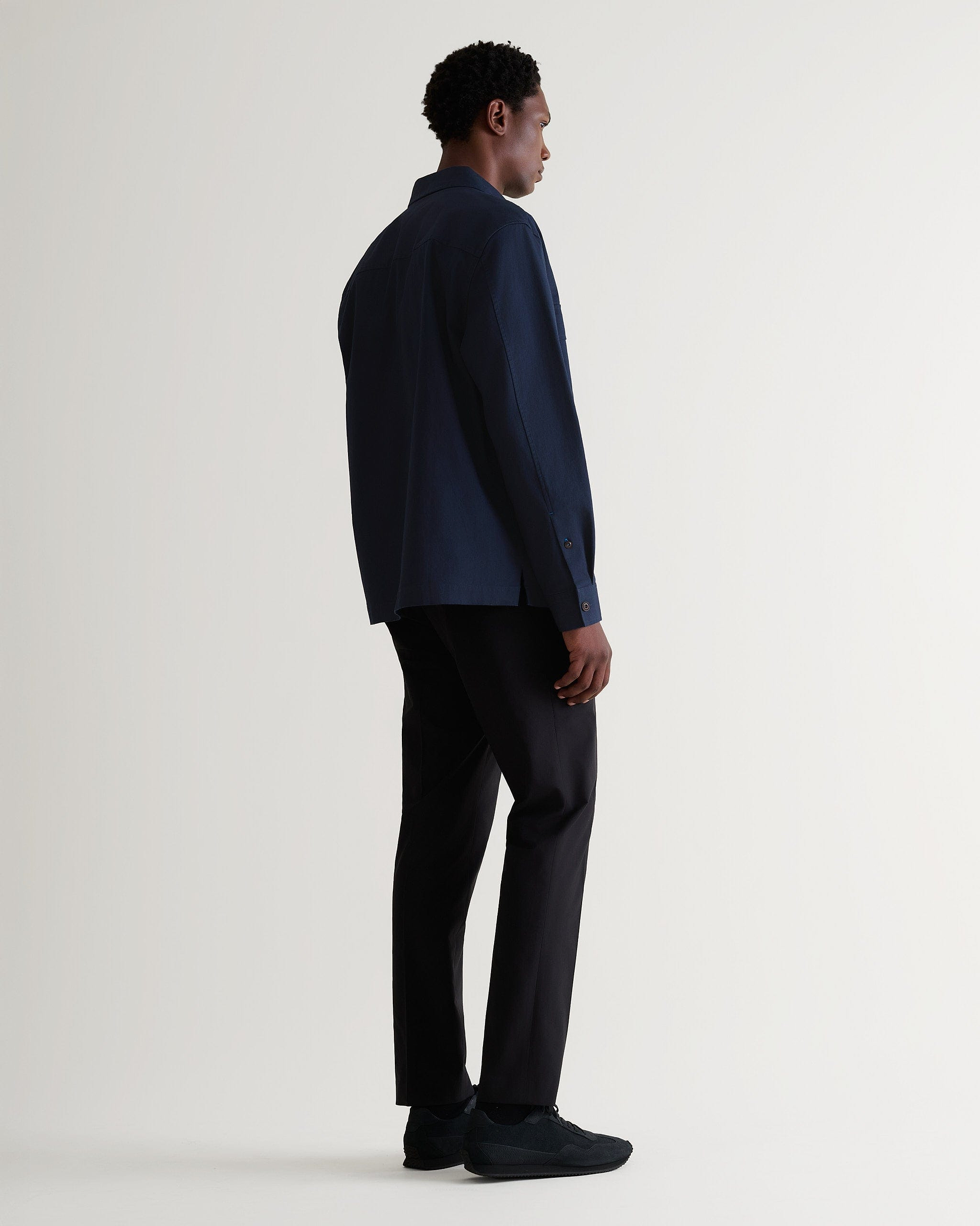 Men's Heavy-Weight Cotton Overshirt - Navy