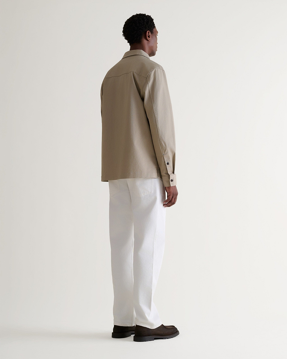 Men's Heavy-Weight Cotton Overshirt - Stone