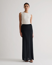 Women's Paper Yarn Knit Skirt - Black