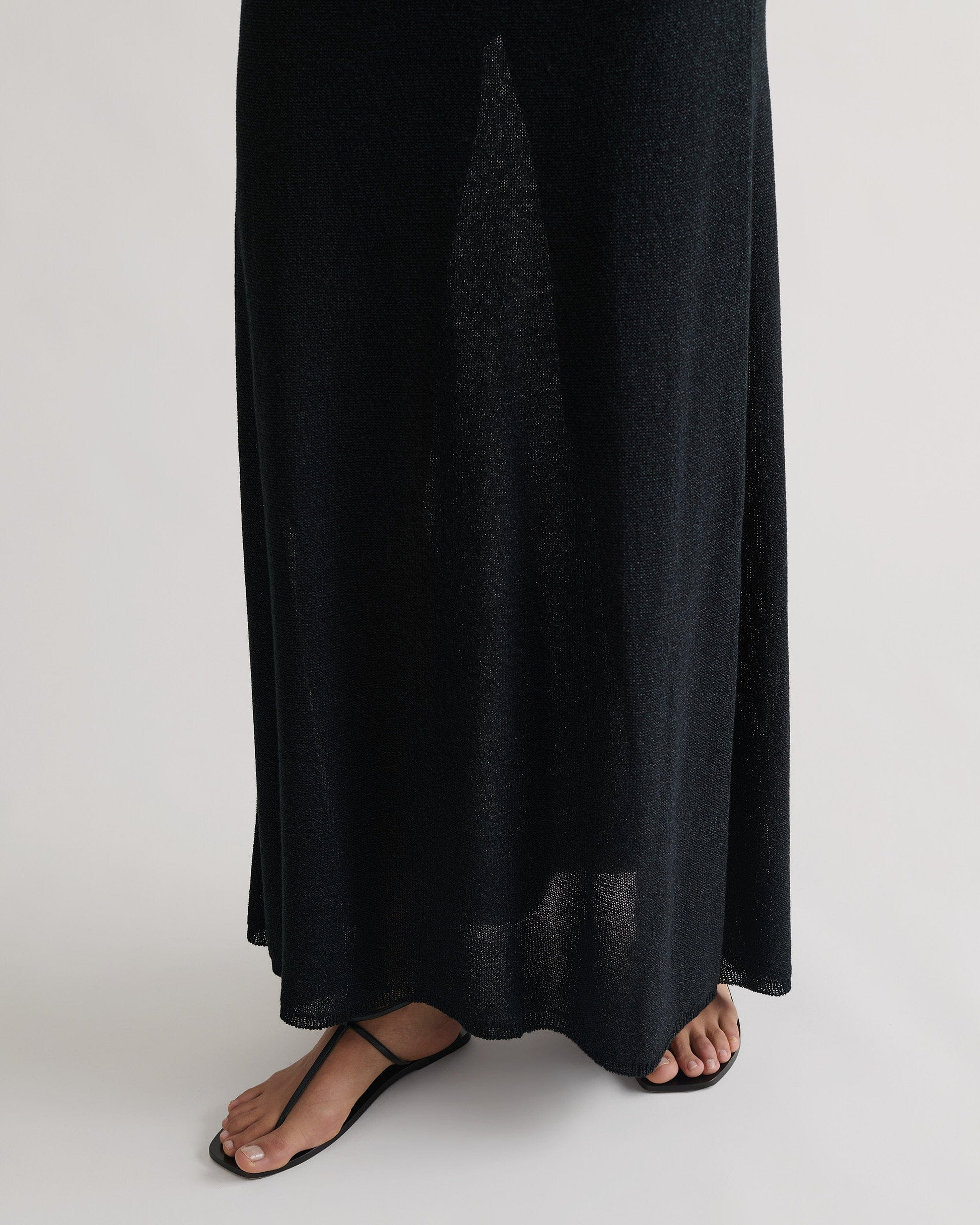 Women's Paper Yarn Knit Skirt - Black