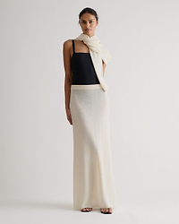 Women's Paper Yarn Knit Skirt - Parchment