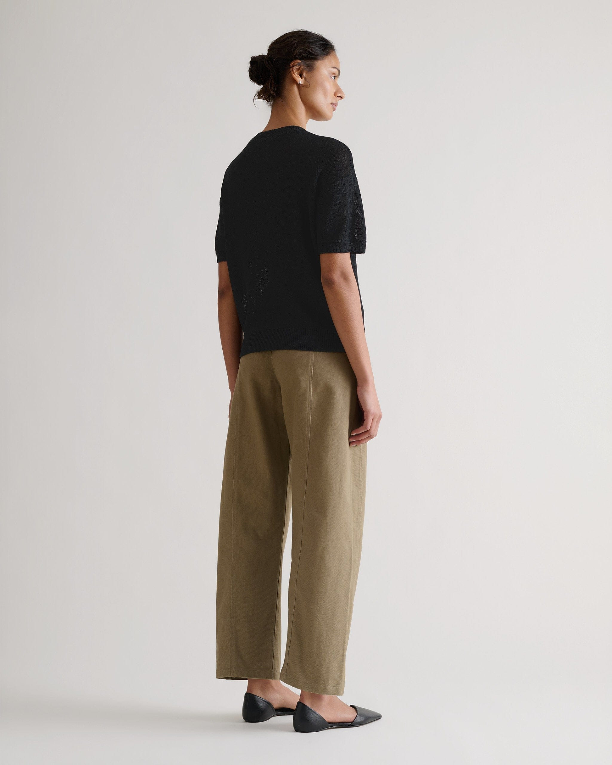 Women's Japanese Paper Yarn T-shirt - Black