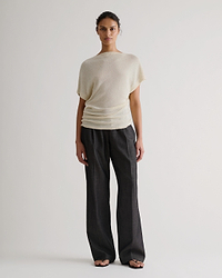 Women's Japanese Paper Yarn Twist Top - Parchment