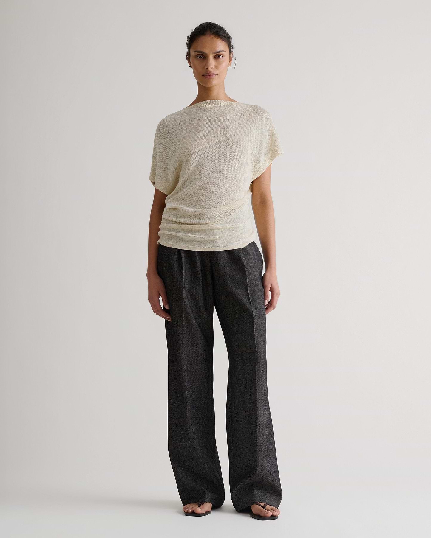 Women's Japanese Paper Yarn Twist Top - Parchment