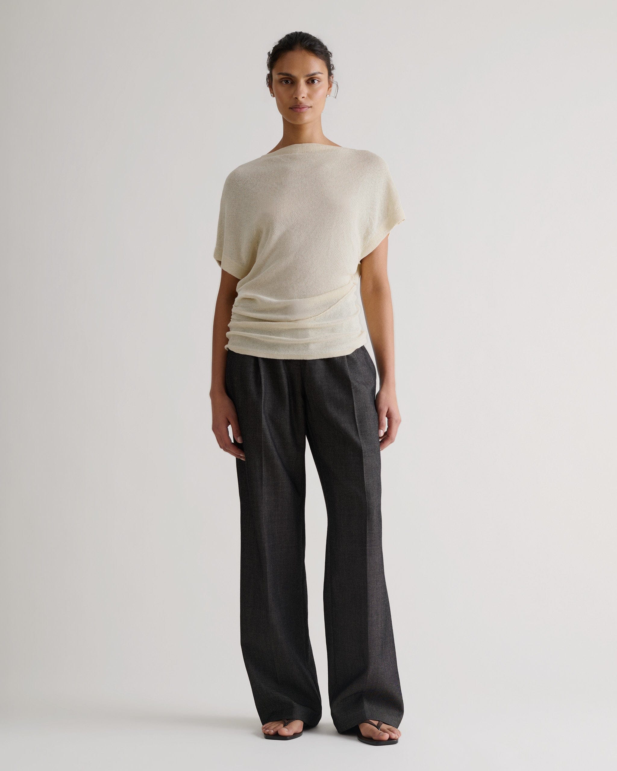 Women's Japanese Paper Yarn Twist Top - Parchment