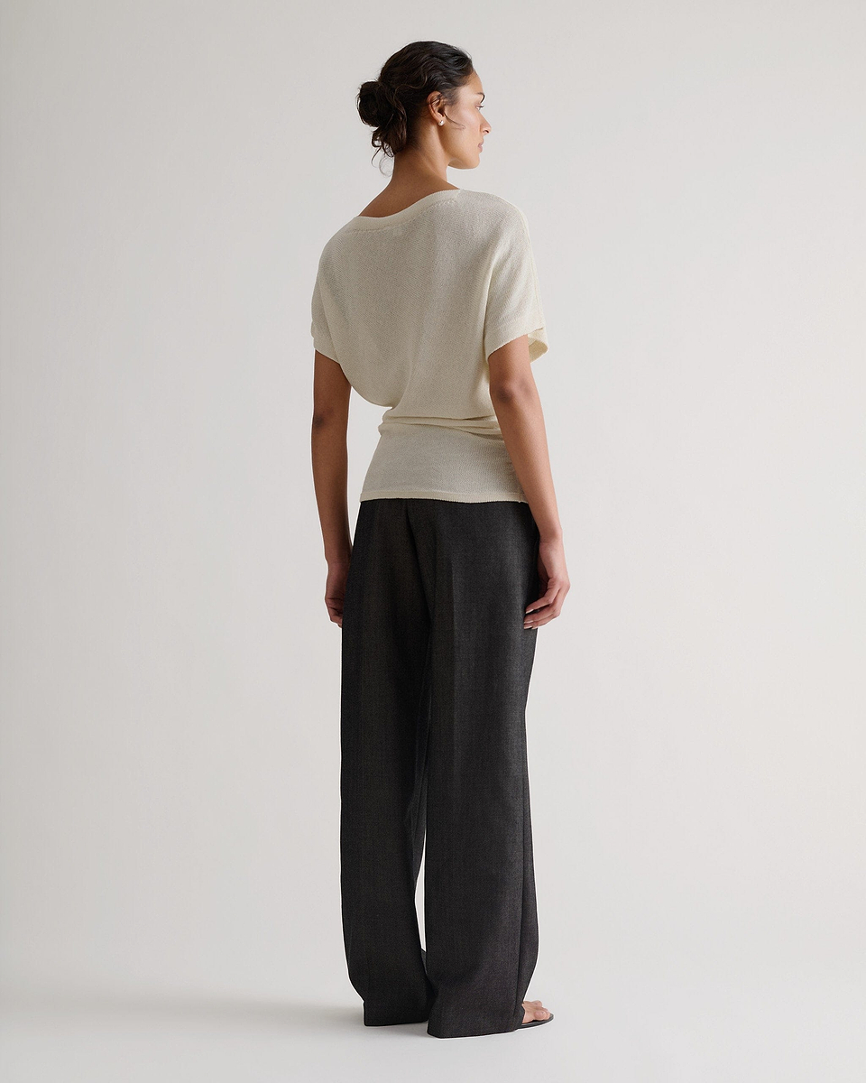 Women's Japanese Paper Yarn Twist Top - Parchment