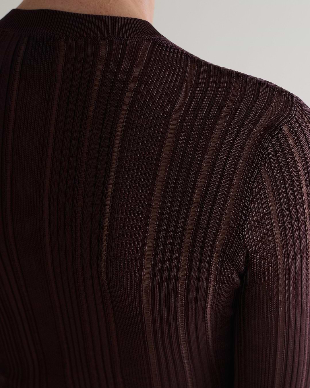 Women's Ladder Ribbed Henley Top - Chocolate