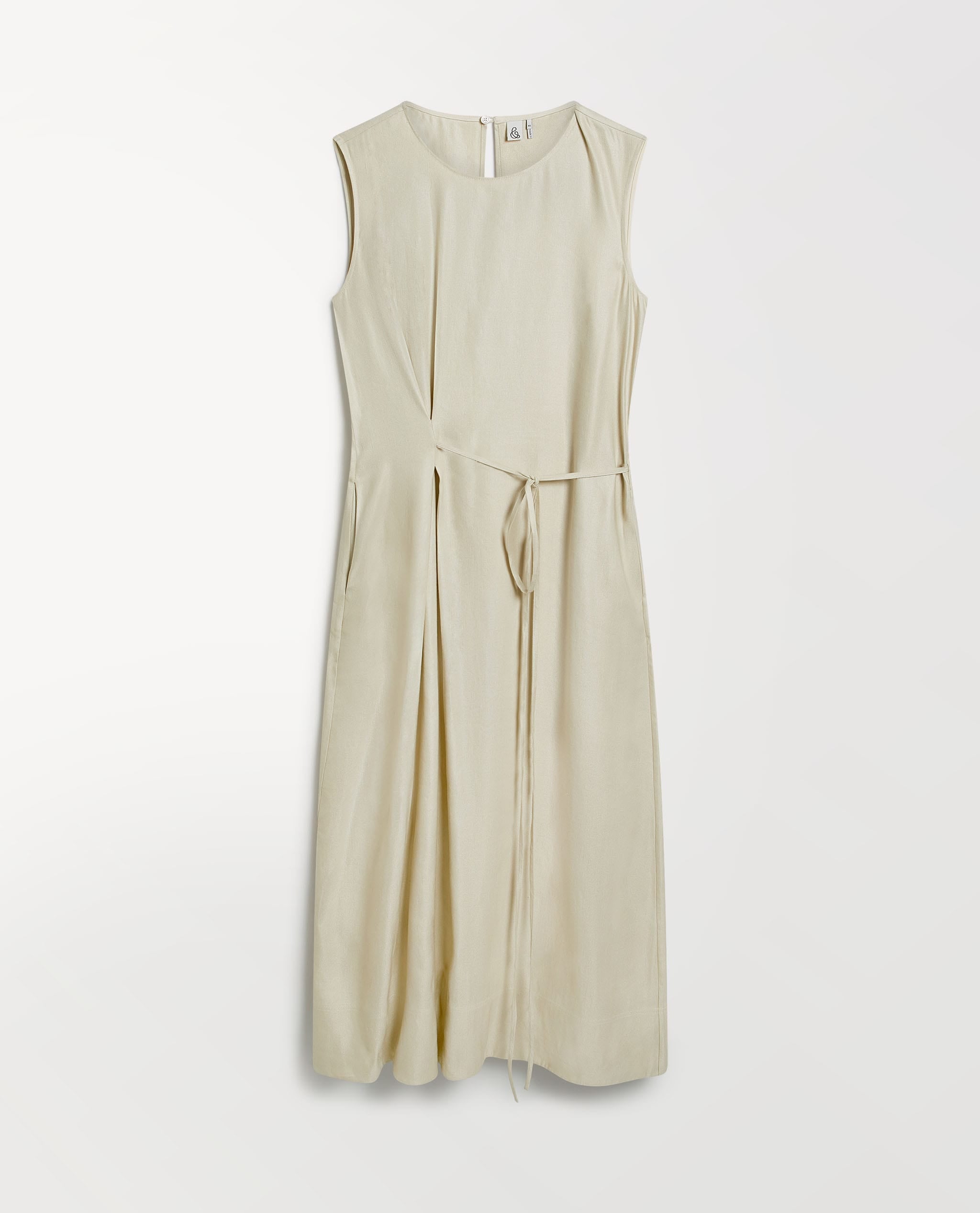 Women's Linen Side Tie Dress - Parchment