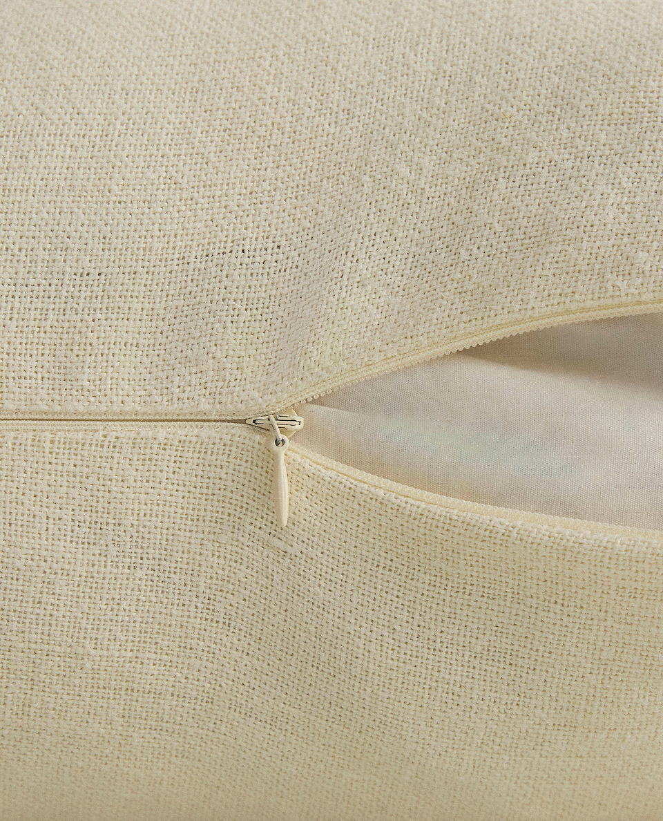 Piped Lumbar Cushion Cover - Alabaster