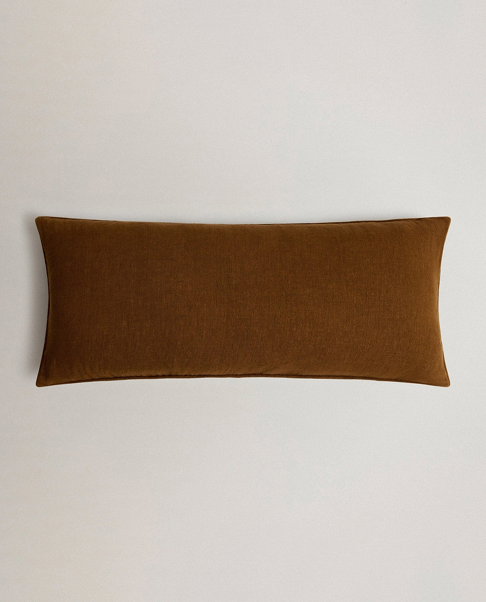 Piped Lumbar Cushion Cover - Chestnut