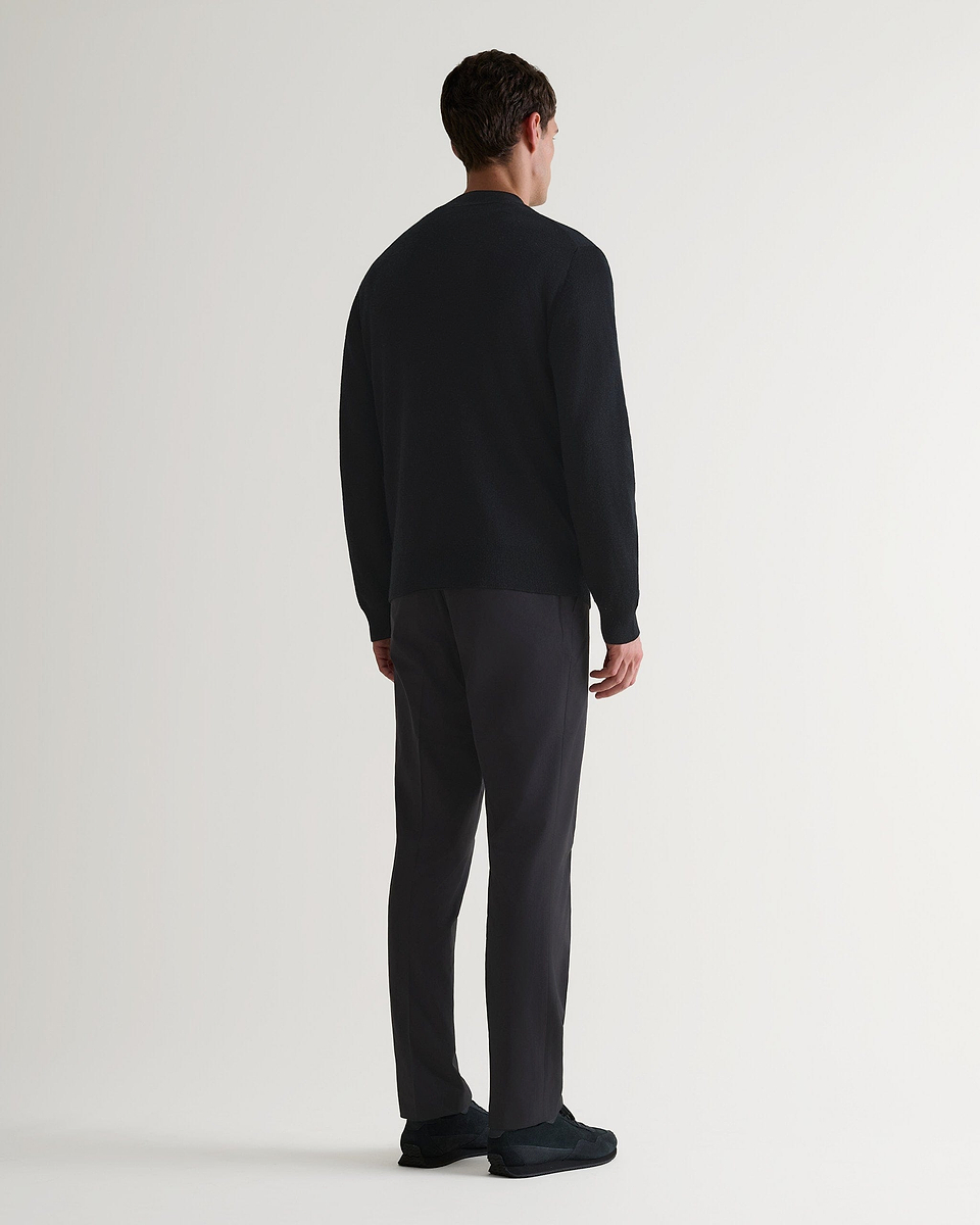 Men's Merino V Neck Cardigan - Black