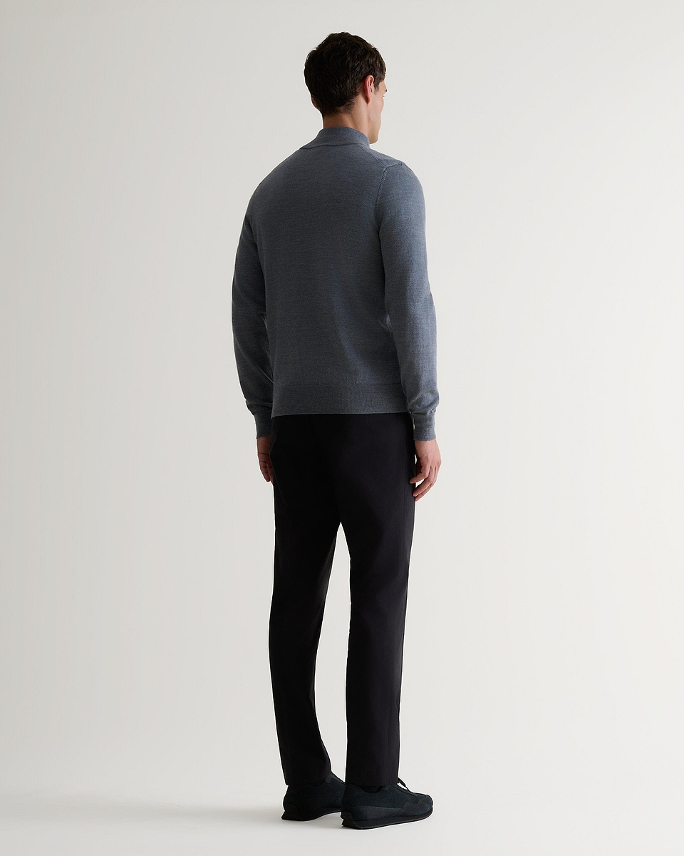 Men's Fine Merino 1/4 Zip Jumper - Grey