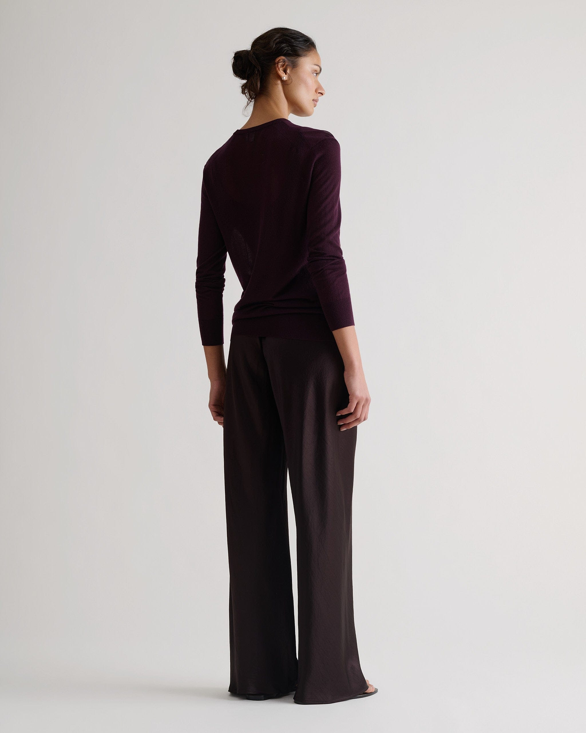 Women's NAIA™ Liquid Satin Bias Trouser - Chocolate