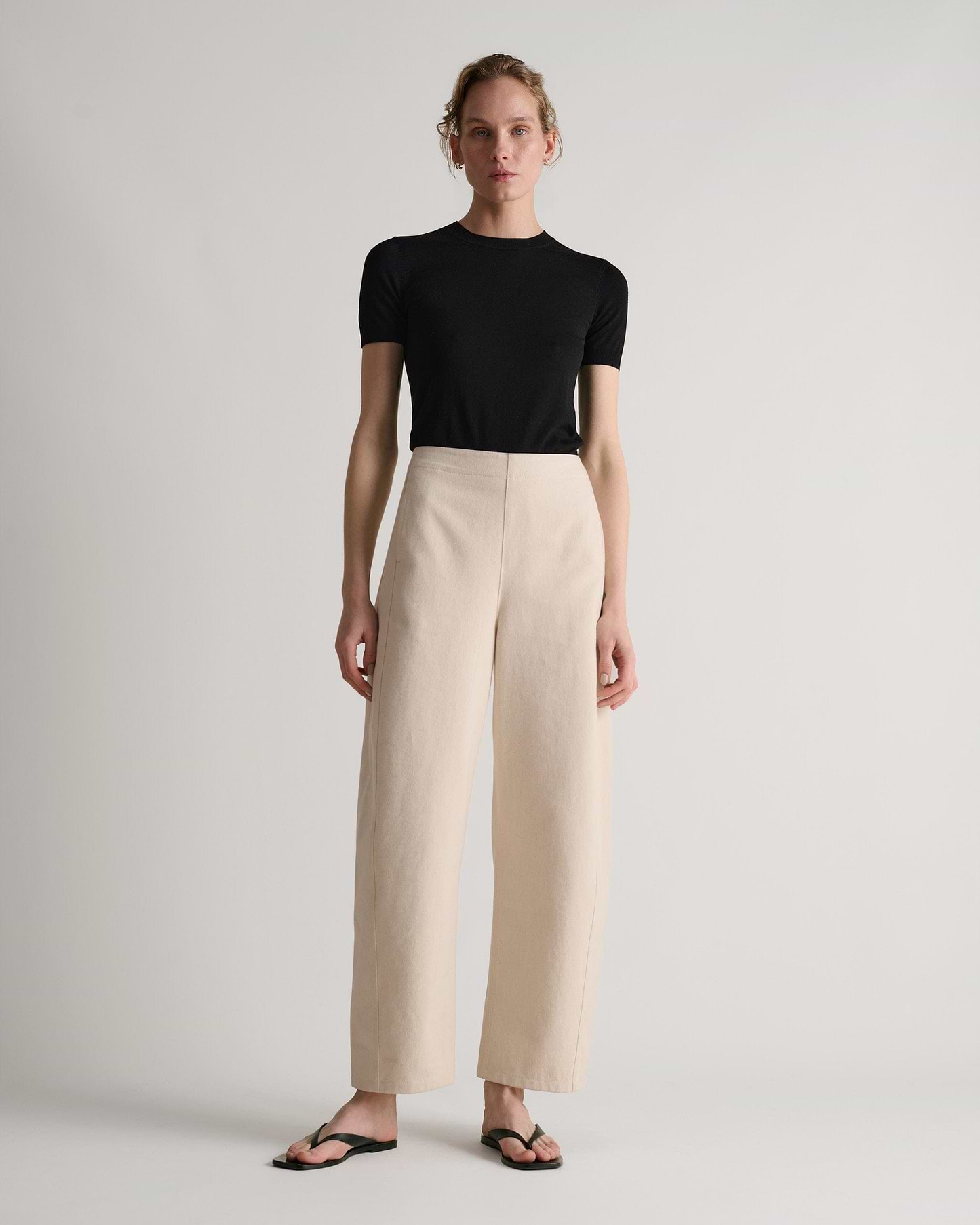 Women's Organic Cotton Barrel Leg Jean - Bone