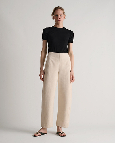 Women's Organic Cotton Barrel Leg Jean - Bone