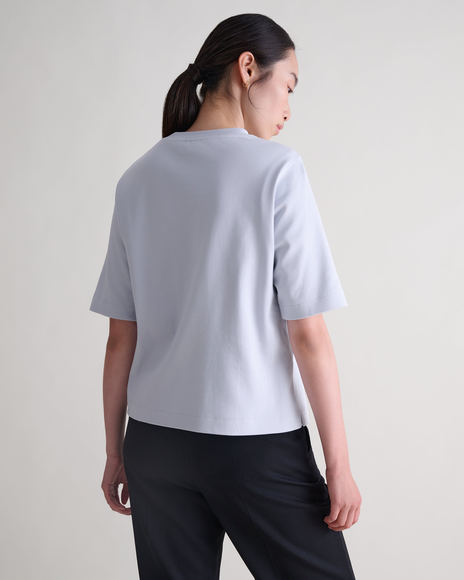 Women's Boxy Cotton T-shirt - Ice Blue
