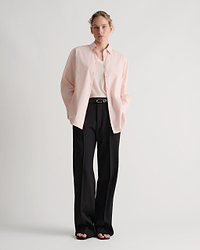 Organic Cotton Oversized Poplin Shirt - Pink