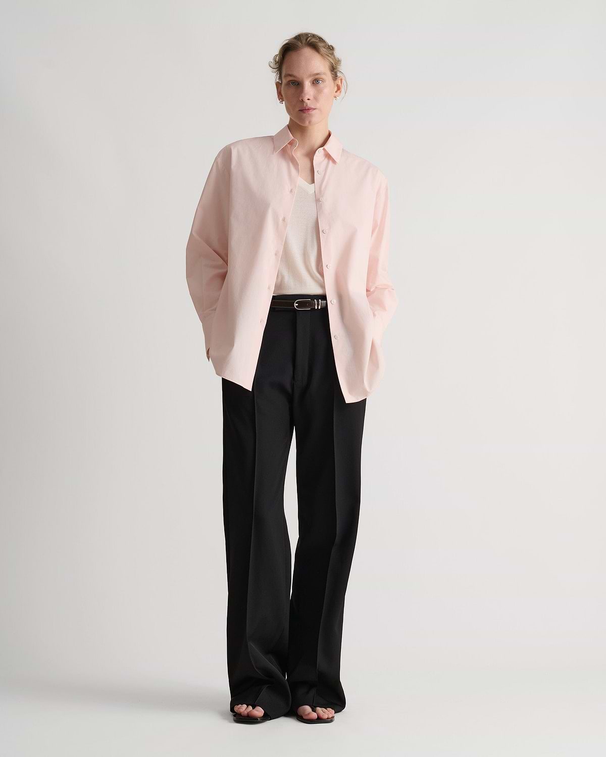 Organic Cotton Oversized Poplin Shirt - Pink