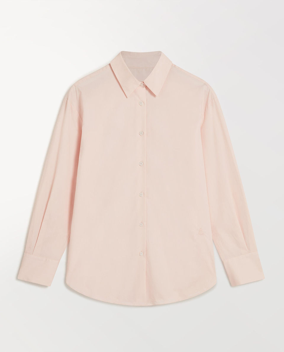 Organic Cotton Oversized Poplin Shirt - Pink