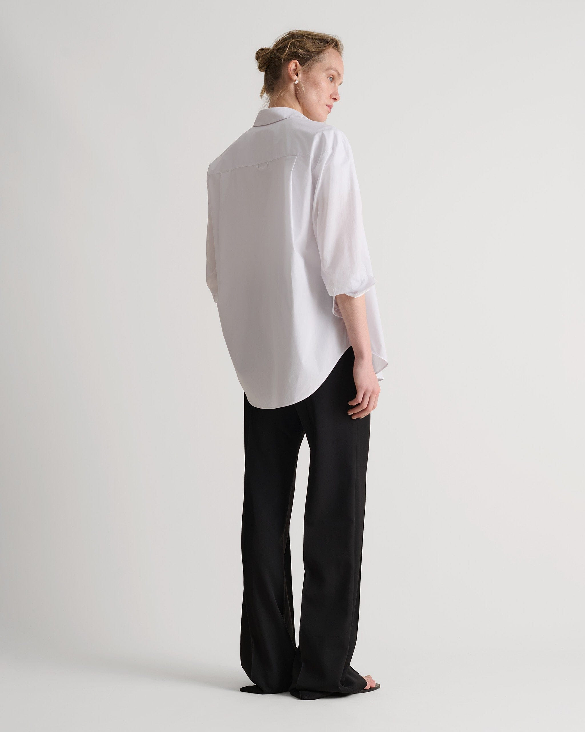 Organic Cotton Oversized Poplin Shirt - White