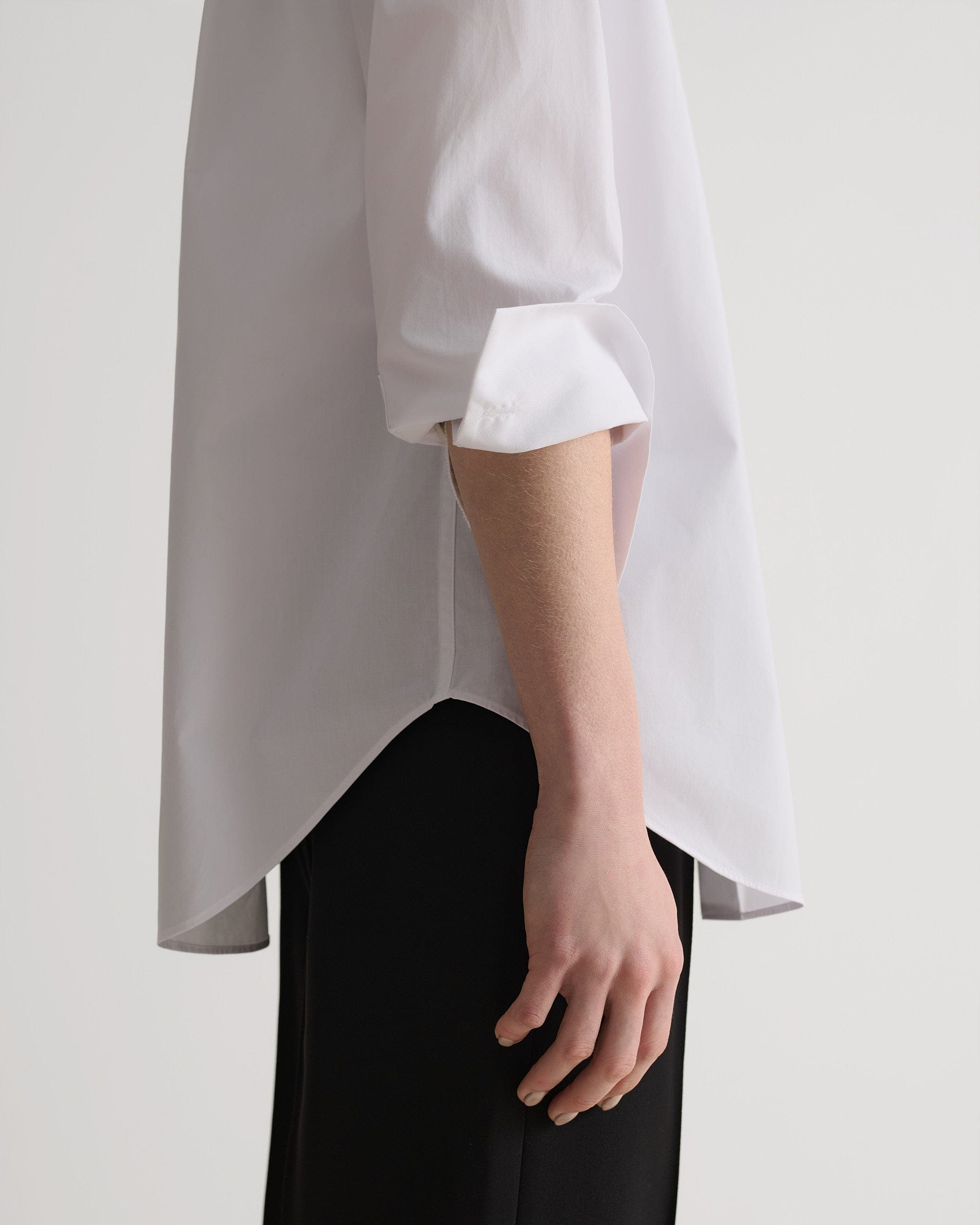 Organic Cotton Oversized Poplin Shirt - White