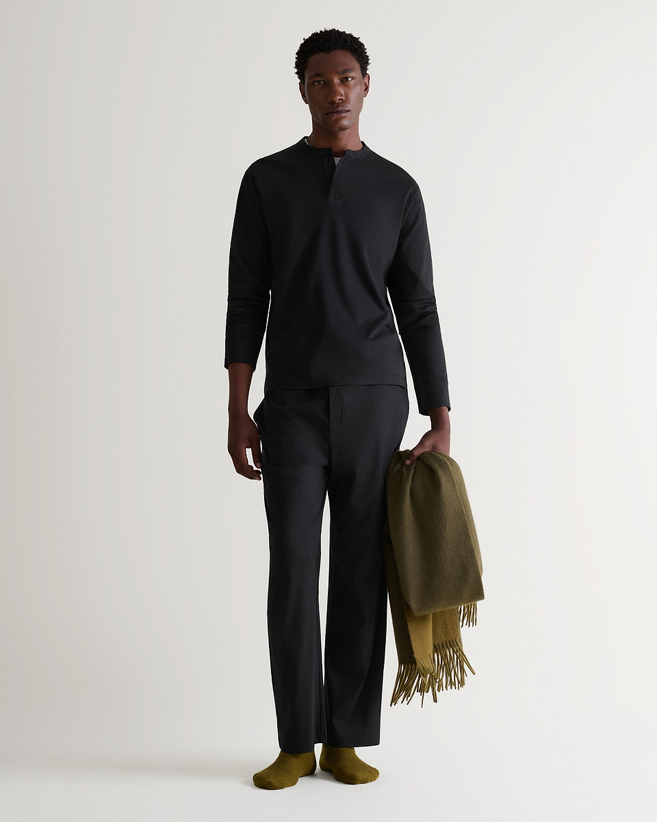 Men's Organic Cotton Pyjama Top - Charcoal