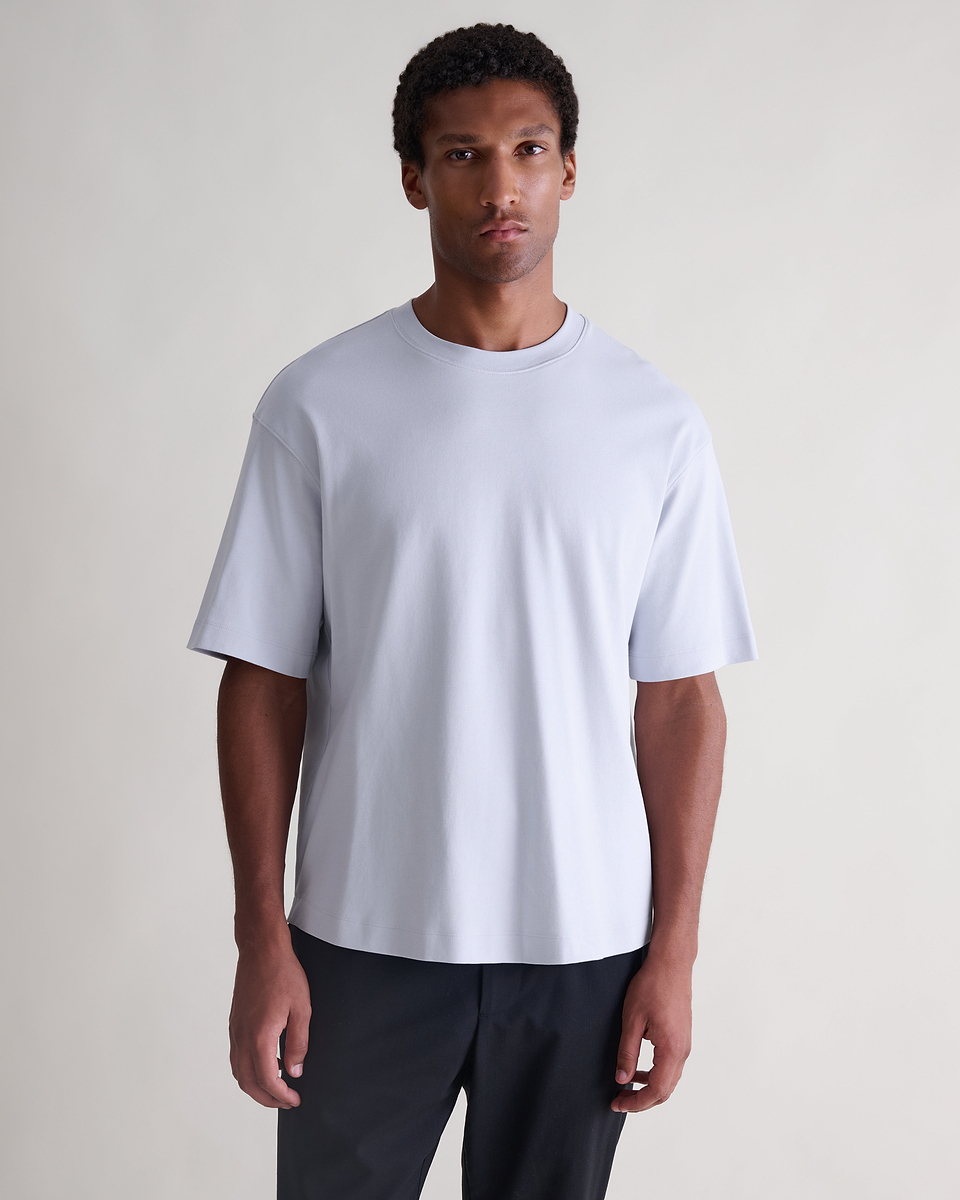 Men's Relaxed Cotton T-shirt - Ice Blue