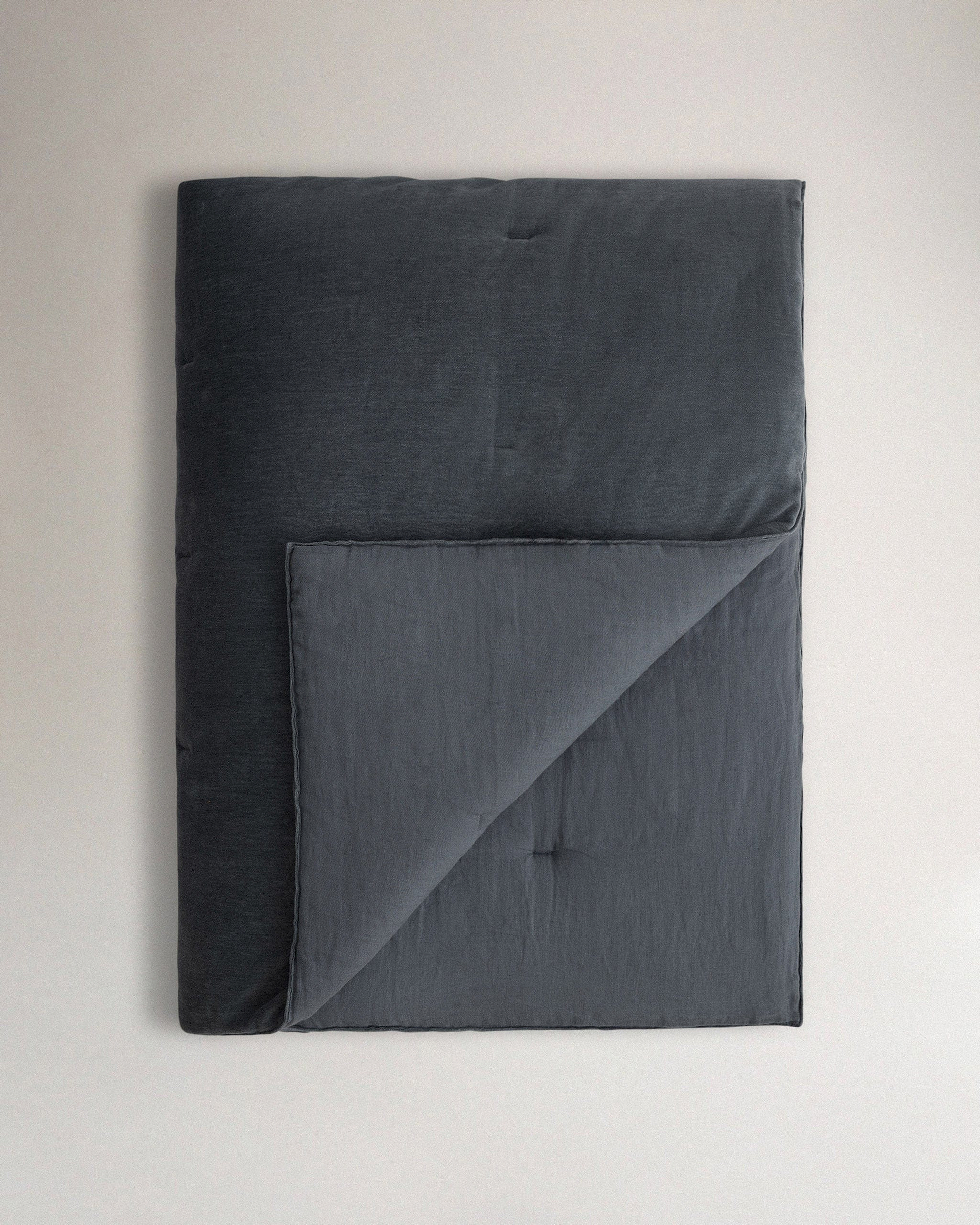 Cotton Velvet Quilt - Mineral Blue