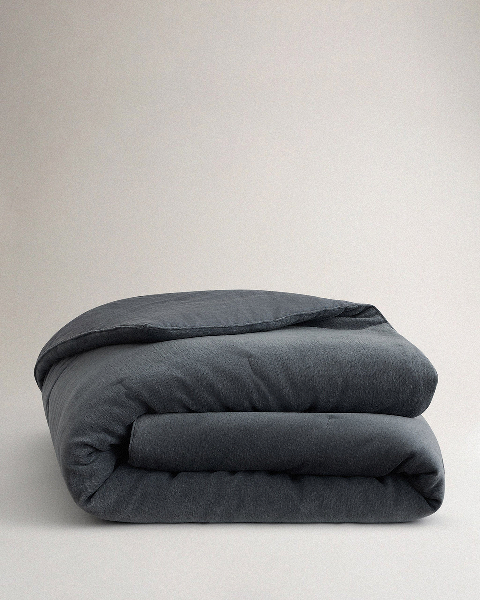 Cotton Velvet Quilt - Mineral Blue
